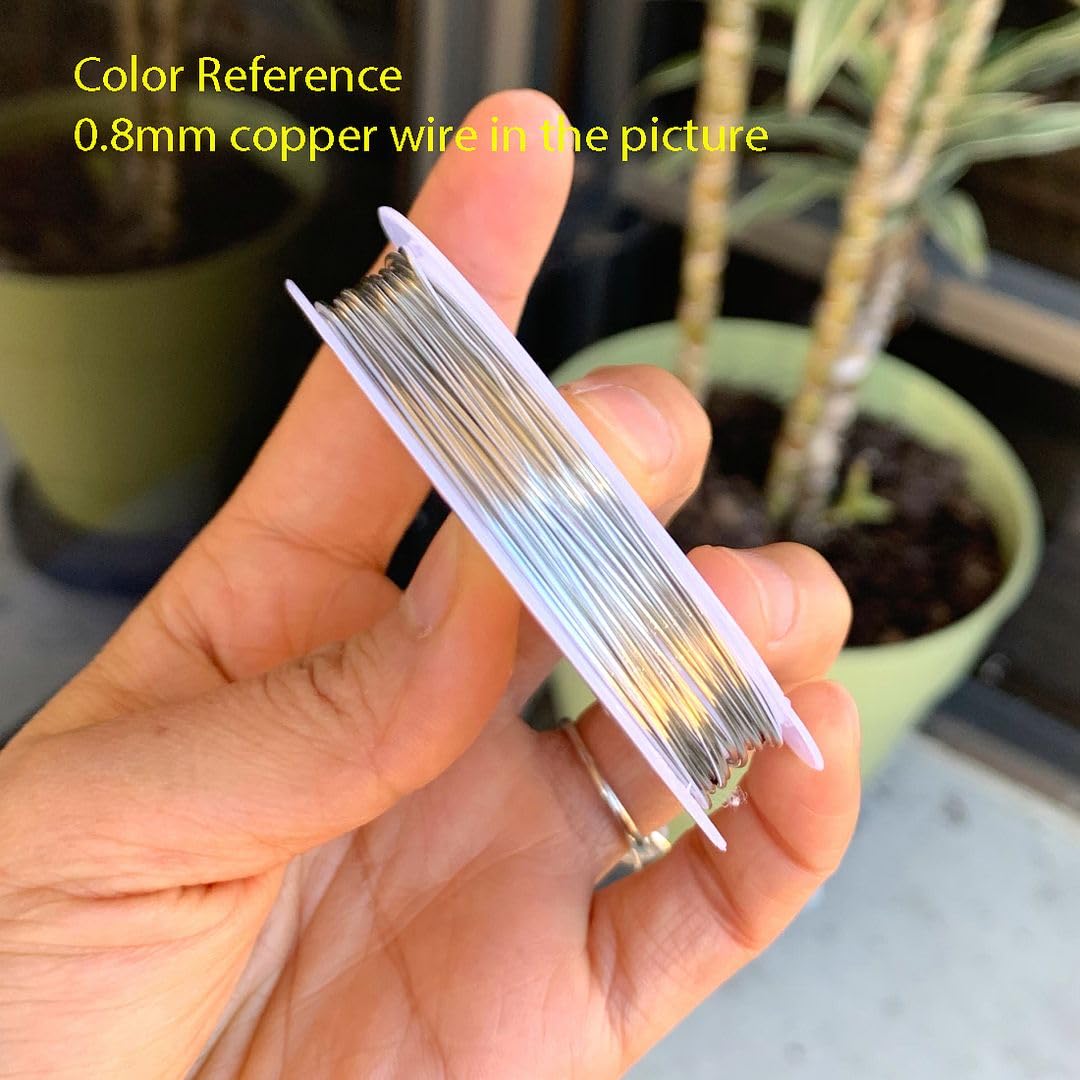 Adabele 82 Feet Premium Tarnish Resistant Round Jewelry Wire Copper Beading Wire Spool Bulk (0.7mm/21 Gauge) Sterling Silver Plated for DIY Craft Jewelry Making BF285-7