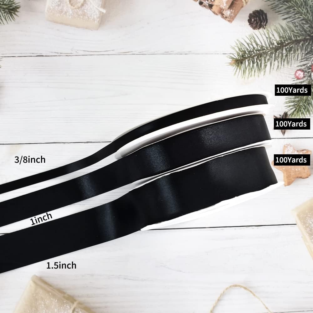 TONIFUL 1 Inch x 100yds Rose Gold Satin Ribbon, Thin Solid Color Satin Ribbon for Gift Wrapping, Crafts, Hair Bows Making, Wedding Party Decoration, Invitation Cards, Floral Bouquets, Christmas