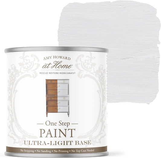 AMY HOWARD AT HOME Chalk-Based One Step Paint for Furniture, Cabinetry, Decor, Finish, and More | No Stripping, Sanding, or Priming | Ultra-Light Base | 32 Ounce | Metropolitan Grey