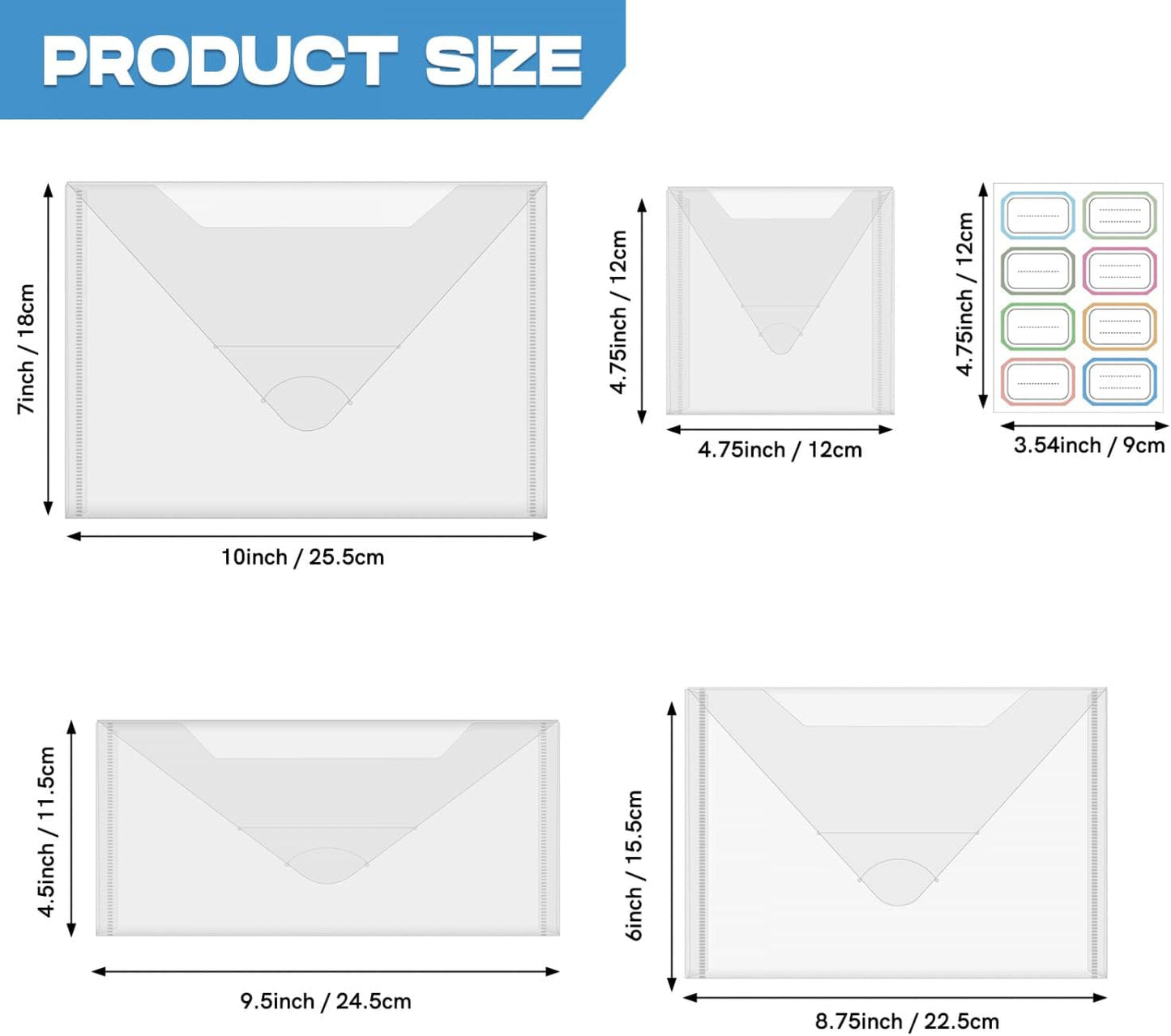 40 PCS Stamp and Die Storage Pockets 48 Label Stickers 4 Sizes Scrapbooking Storage Die Cuts Storage for Storage Card Making DIY Scrapbooking Paper, Cutting Dies Stencil Clear Stamp Crafts Storage