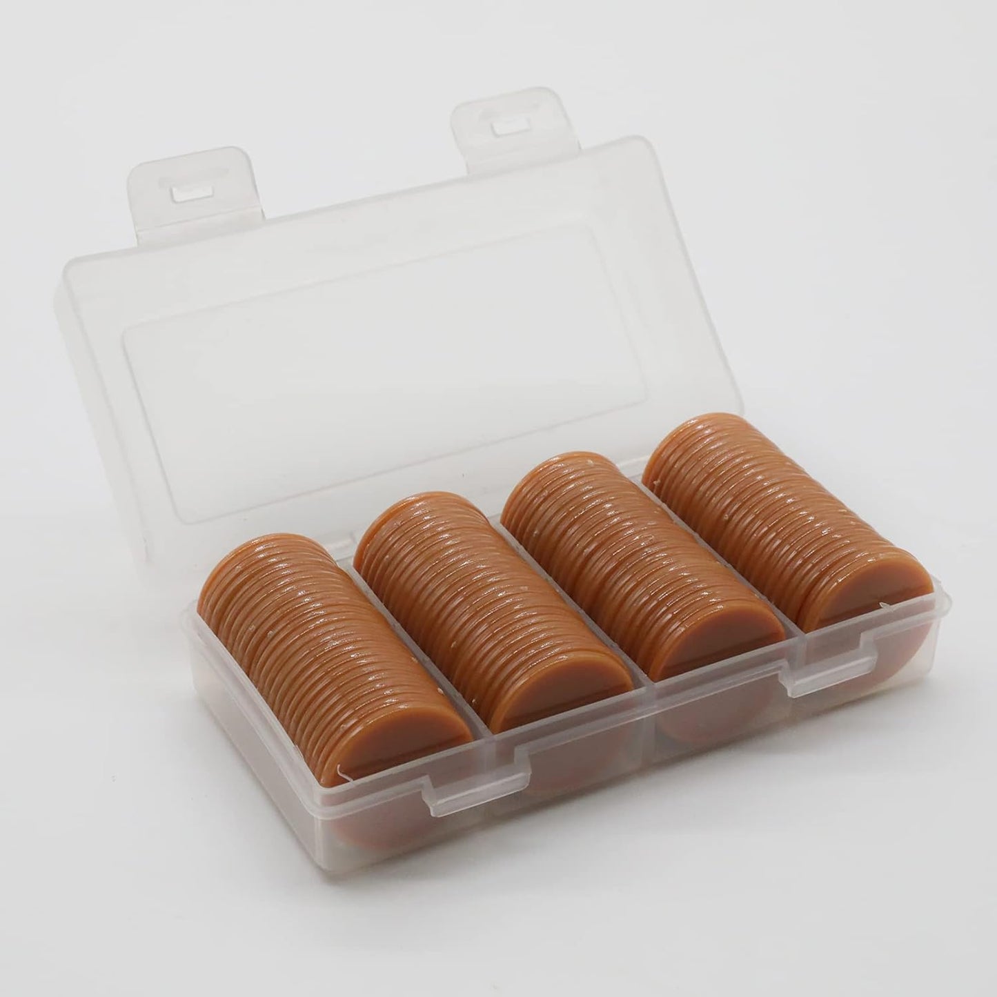 Set of 100 Opaque Plastic Learning Counters Mini Poker Chips Game Tokens with Storage Box (Chocolate, 1.26 Inch)