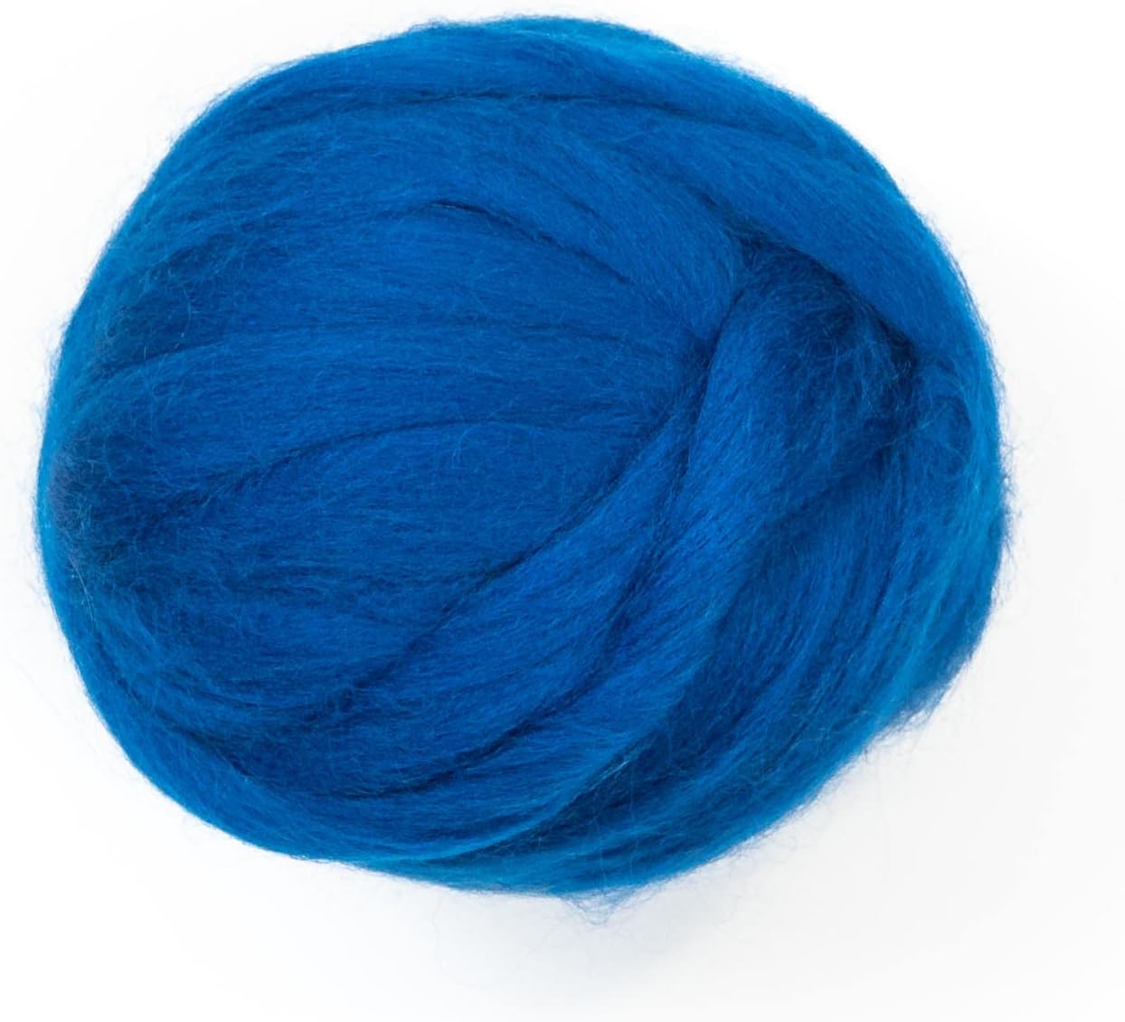 Colored Natural Wool roving, 8 OZ. Best Wool for Needle Felting, Wet Felting, handcrafts and Spinning. (Electric Blue)
