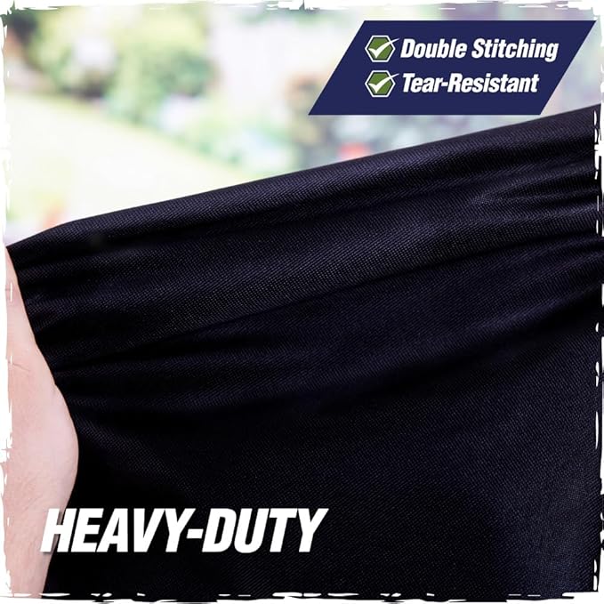 RUGGED RHINO 58 Inch Heavy Duty Grill Cover for Outdoor Grills, All Season Three Layer Waterproof UV Resistant Windproof Gas BBQ Covers, Compatible for Weber Char-Broil Pit Boss Traeger and More Black