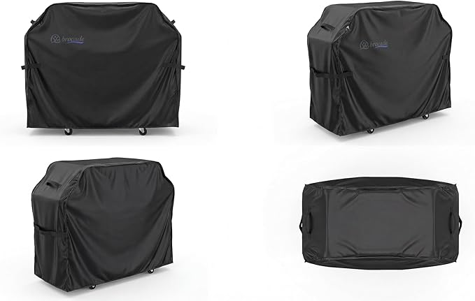 Grill Cover, Heavy Duty BBQ Grill Cover for Outdoor Grill, Waterproof, Anti-UV, Rip-Proof, Barbecue Cover with Adjustable Straps, Compatible for Weber, Charbroil, etc. Black (52'' x 26'' x 43'')