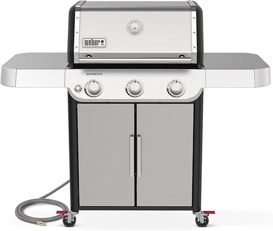 Weber Genesis S-315 Natural Gas Grill for Outdoor Grilling, 3 Burners, Stainless Steel