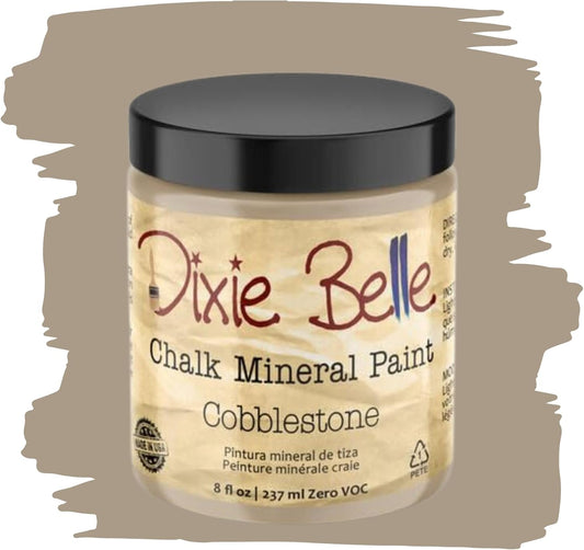 Dixie Belle Paint Company Chalk Finish Furniture Paint - Cobblestone (8oz) - Matte Weathered Stone Chic Chalk Mineral DIY Furniture Paint