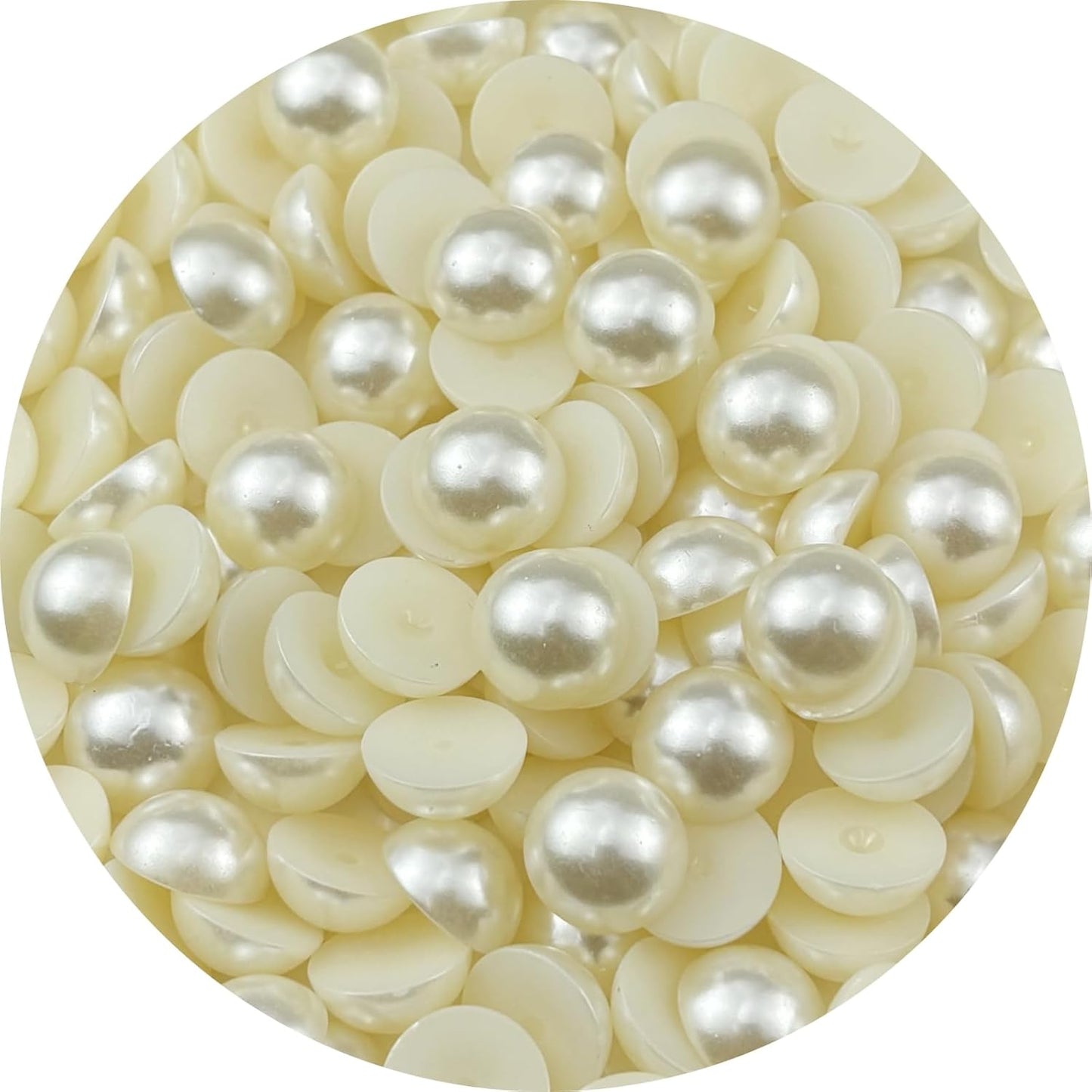 150pcs 16mm Half Pearls for Crafts Flatback Round Half Pearl Beads for Jewelry Making Nail Art Scrapbook Craft Wedding Dress Decoration(Ivory White)