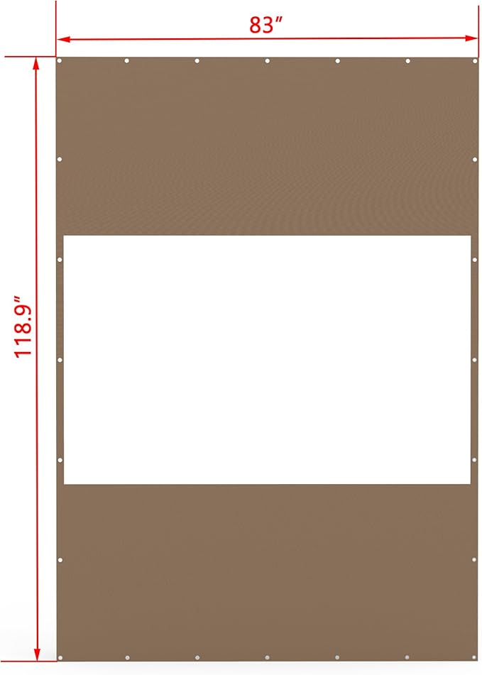 Domi Heavy Duty Outdoor Clear Panel Curtain, 18 oz Waterproof PVC Polyester Curtain, Weather Resistant & Tearproof for Patios, Gazebos, Pergolas, Privacy Screen (10'H x 7'W, Brown)