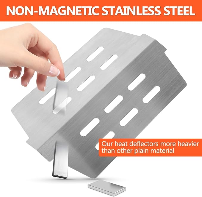 Stainless Steel 7524 Grill Grates & 7621 Flavorizer Bars, 65505 Heat Deflectors for Weber Genesis 300 Series with Front Control Knob, Replacement for Genesis E310 S310 E/S320 E/S330 Gas Grills