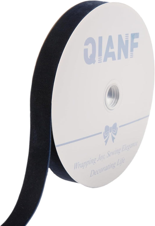 Vintage Navy Blue Velvet Ribbon, 1 Inch X 25Yd