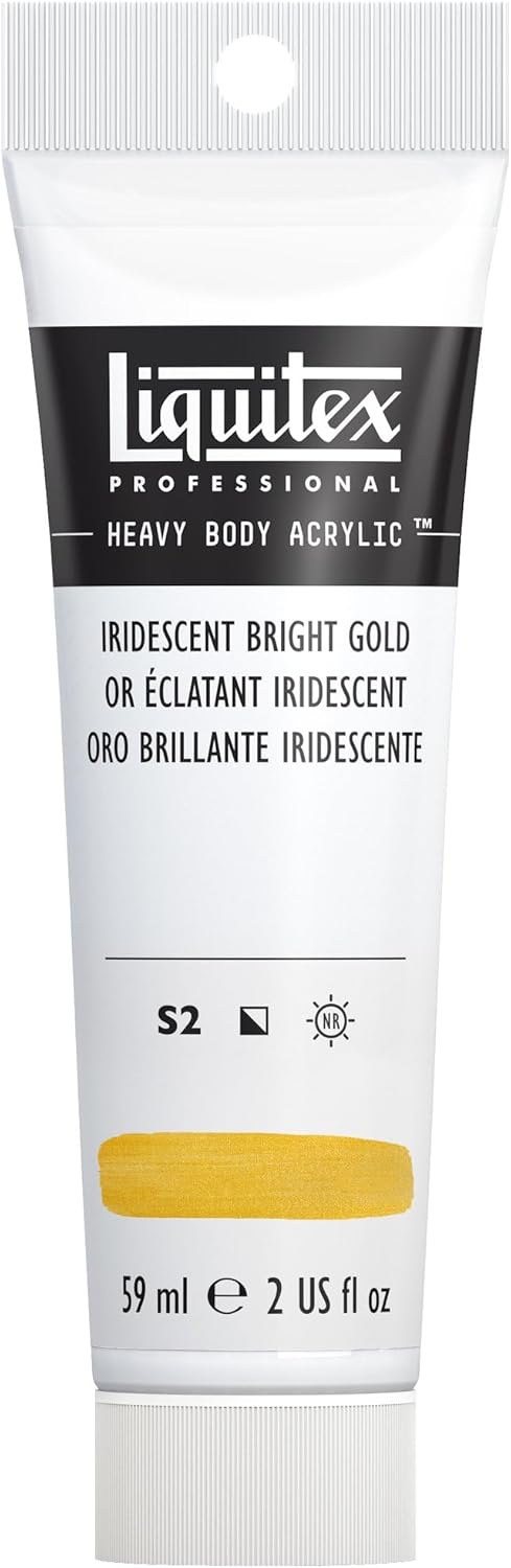 Liquitex Professional Heavy Body Acrylic Paint, 2-oz (59ml) Tube, Iridescent Bright Gold