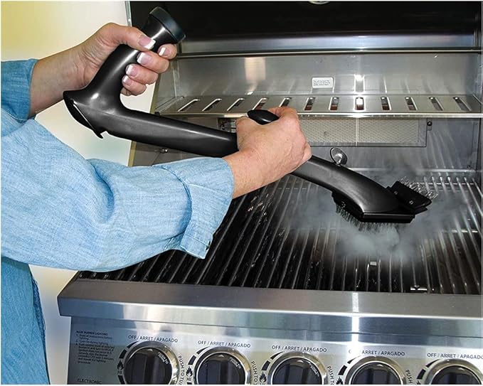 Grill Daddy Pro Made in USA - Ultimate Grill Brush for Outdoor BBQs & Grilling Accessories, Steam Cleaning Power, 22" Handle
