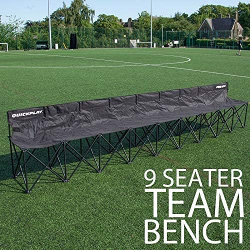QUICKPLAY PRO Portable Folding Bench – Available in 4, 6, and 9 Seats & 6-Seat Shelter | Heavy-Duty, Fast Set-Up Seating for Sports, Camping, and Outdoor Activities