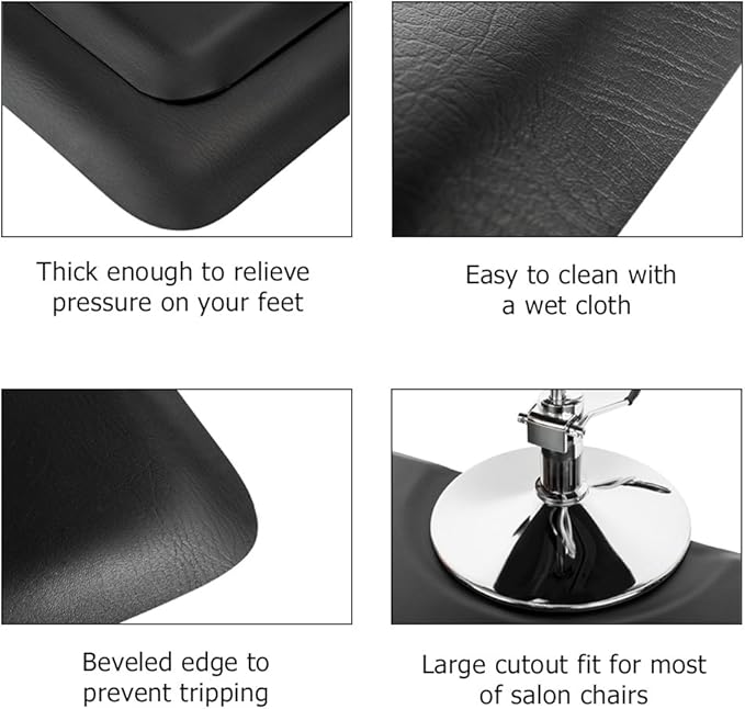 3' x 5' Salon Anti Fatigue Mat for Hair Stylist 7/8'' Thick, Rectangle Comfort Barber Shop Beauty Floor Mats Under Styling Chair