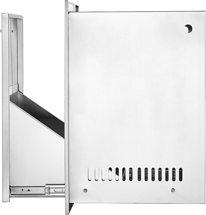 VEVOR Outdoor Kitchen Trash Drawer 16Wx22Hx16 D, Propane Tank Drawer, Stainless Steel Pull Out Trash with Handle, Outdoor Kitchen Cabinets Can Pull Out, BBQ Island Bin