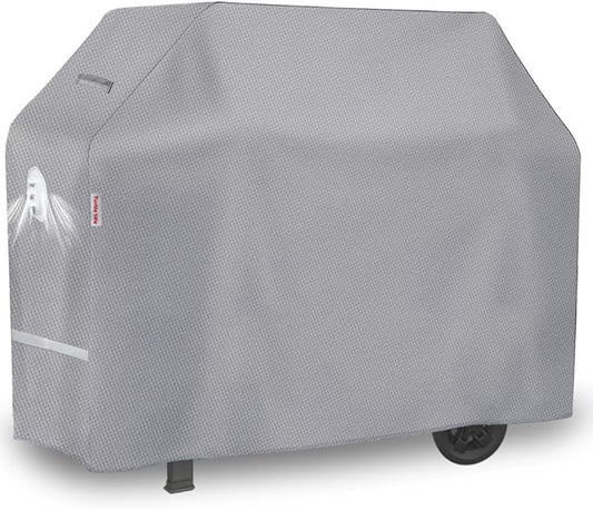 Turtle Life BBQ Grill Cover, 60 Inch Heavy Duty Waterproof 3-4 Burner Barbecue Gas Grill Covers for Weber Genesis Char-Broil Brinkmann, Gray