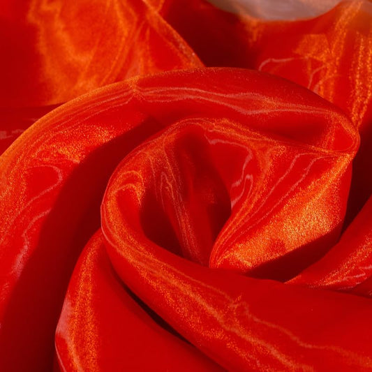 Fynite Orange Organza Fabric by The Yard | 2 Yard Long | 44" Wide | Bridal Soft Sheer Organza Tulle for DIY Wedding Dress Fashion Craft Decorations