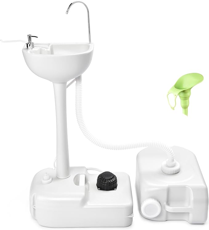 Yescom 17L Portable Sink Hand Wash Station with Pump & 24L Water Tank, Hand Washing Station for RV Travel Outdoor Camping Food Booth