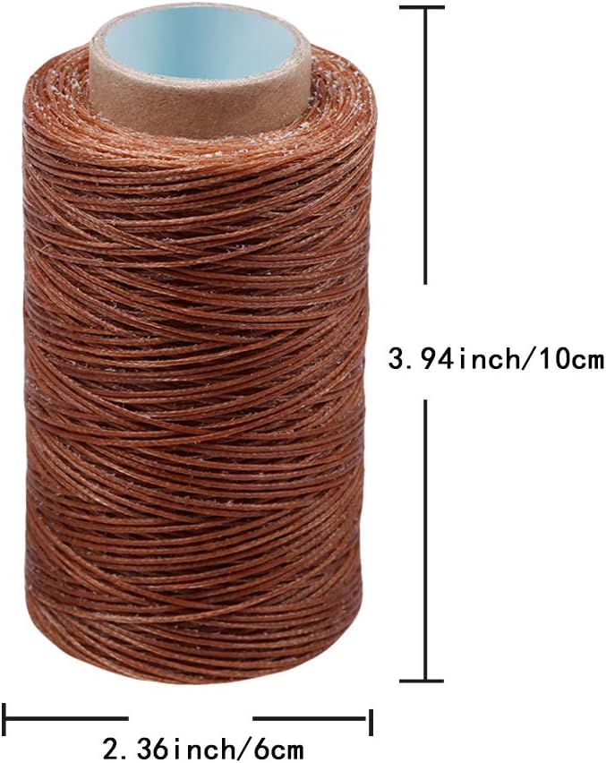 284 Yards Waxed Thread, 210D Heavy Duty Wax Upholstery Thread for Leather Sewing, 0.8mm Flat Waxed String for Bookbinding/Shoe Repairing/Leather Projects