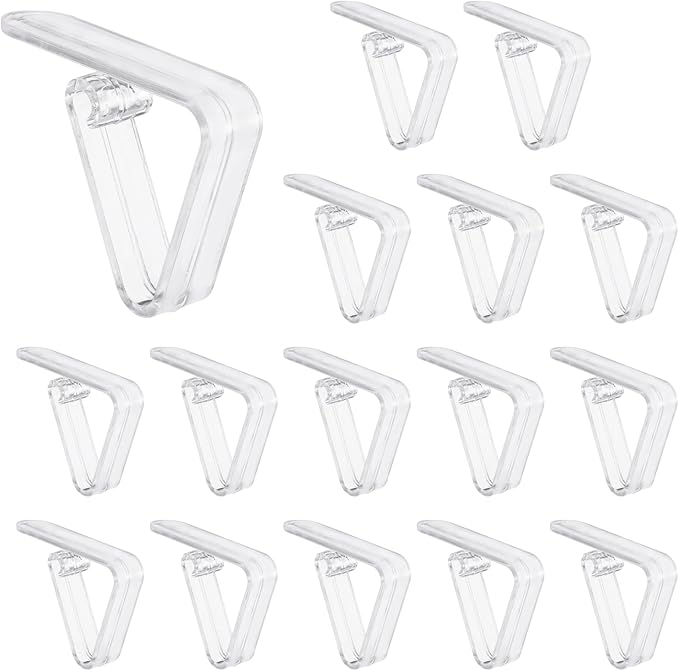 uxcell 16 Pack Plastic Tablecloth Clips, Table Cloth Cover Clamps Windproof Holder Clips 2.17" x 1.69" for Home Party Picnic Wedding Camping Dining Tables, Clear