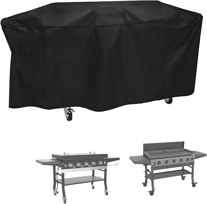 Grill Cover for Blackstone 5 Burner Griddle, for Black Stone Bronco 5-Burner 44 Inch Omnivore Propane Griddle, 600D Heavy Duty Waterproof Flat top Gas Grill BBQ Cover, Black
