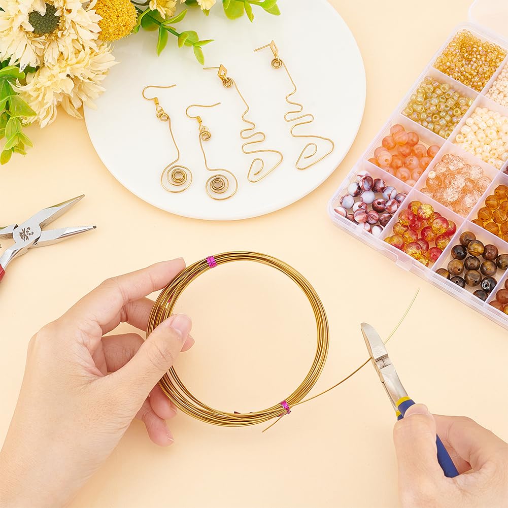 BENECREAT 19.6 Feet 22 Gauge Half Round Copper Wire 1.6mm Wide Brass Craft Wire, Jewelry Beading Wire for Earring Necklace Jewelry Making, Wire Wrapping,DIY Arts