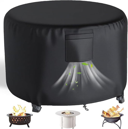Chinchilla Heavy Duty 48 Inch Round Fire Pit Cover - 100% Waterproof & Weatherproof, Durable All-Season Protection for 45/46/47/48 Inch Propane Fire Pits and Tables