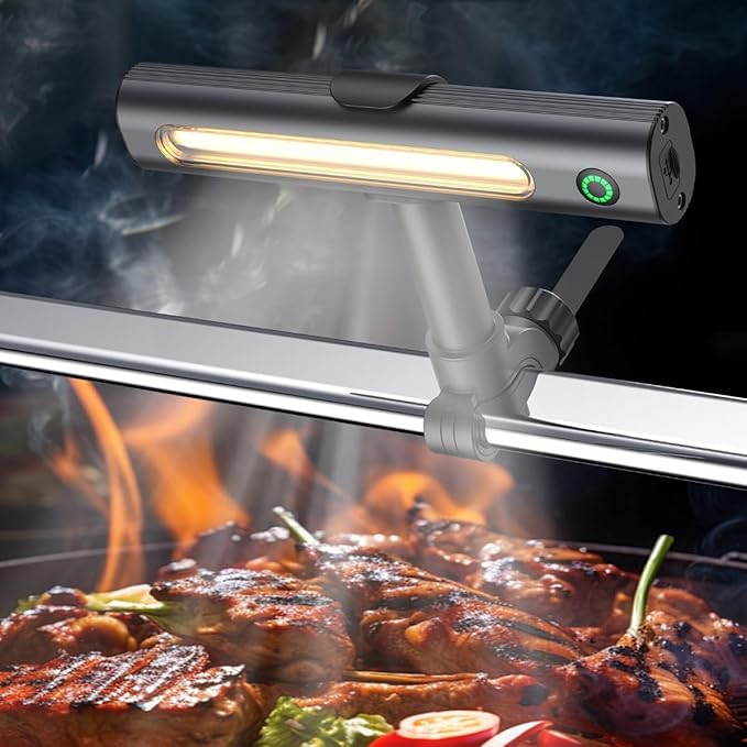 Rechargeable 360° BBQ Grill Light for Outdoor Grilling with Magnetic, IPX5 Waterproof, 2-Level Brightness, USB-C Charging, Portable Grill Accessories, Grilling Gift for Men, Dad, Grill Lights
