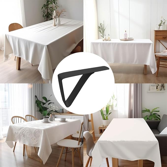 Large Tablecloth Clips Stainless Steel Rust Proof Table Cloth Clips Table Clips for Home, Restaurants, Picnic, Party, Dining Tables - Fits Up to 2.6 Inch Thick Tables 8pcs Black