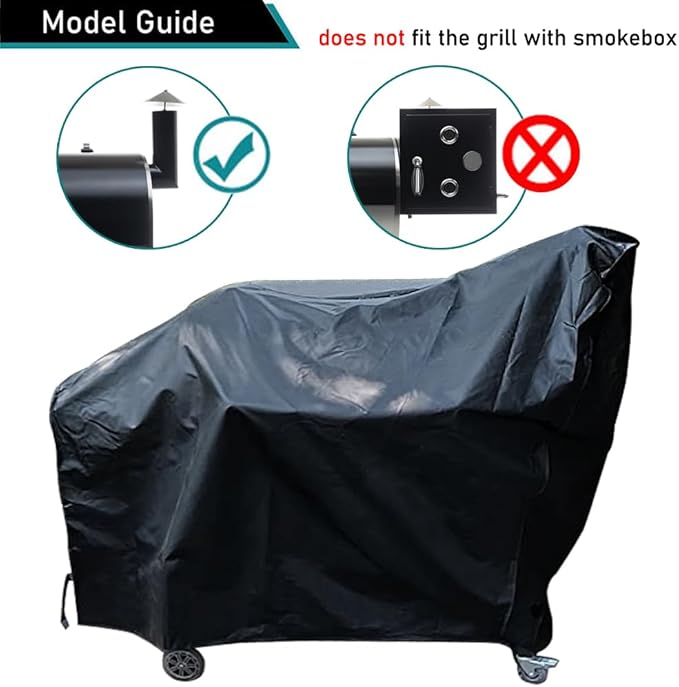 ZJYWSCH Grill Cover for Offset Smoker for Rec Tec Flagship XL 1400 Pellet Smoker Cover Outdoor Waterproof for RecTec RT-1400 Flagship 1400 Wood Pellet Grill Cover Heavy Duty