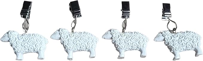 TwoFish Home Set of 4 Sheep Resin Tablecloth Weights Clips Sheep Handicraft Tablecloth Clamps Pack of 4