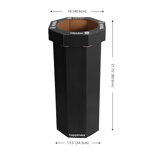 Eyely MPH1300D-SET2 Sal 25-Gallon Disposable Corrugated Cardboard Event Trash Can and Recycling Bin for BBQs, Beach, Parties & Events & Outdoor Activities, Charcoal Black (Set of 2)