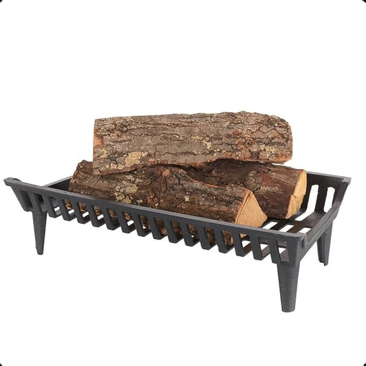 Fireplace Grate 27 inch Heavy Duty, Cast Iron Fire Grate - 27" W x 15" D x 7" H