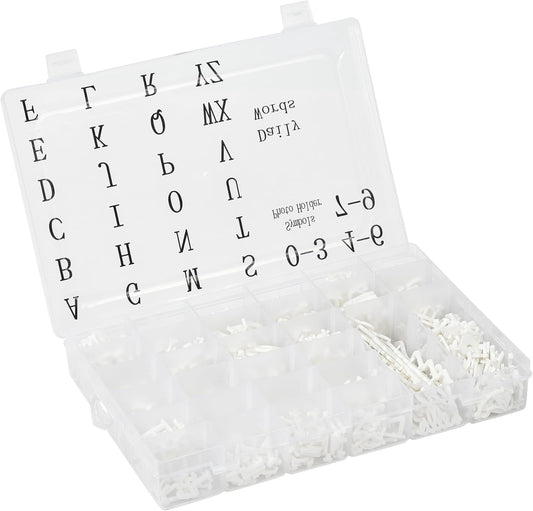 Pre-Cut Letters for Felt Letter Board, 736 Pieces Including Characters, Numbers, Symbols, Daily Words Cursive Letters with Sorting Tray for Changeable Plastic Message Boards (White)