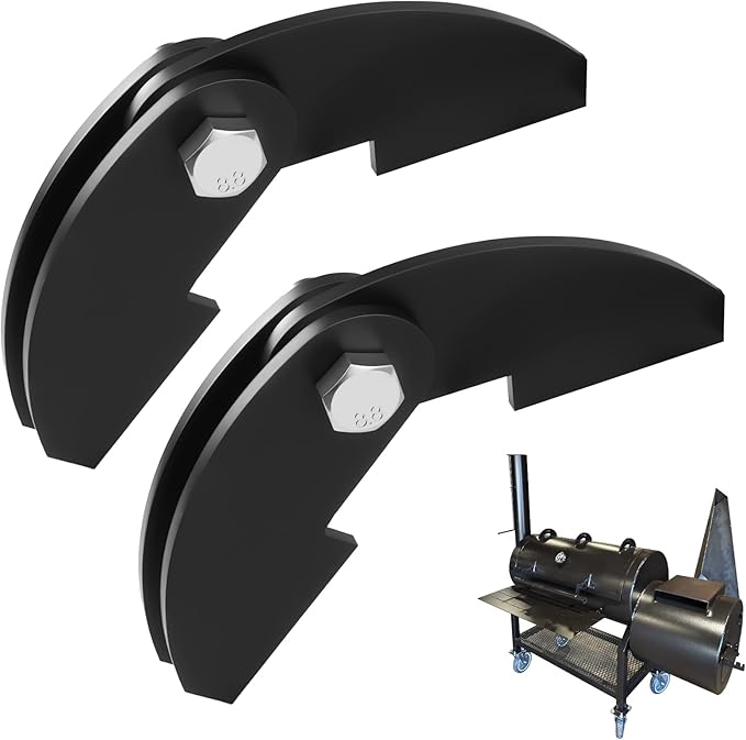 2 Pcs 8 x 2 1/4" Large Heavy Duty BBQ Smoker Hinge, Compatible with Burn Shop BBQ Smoker Hinge Doors, Fit for 3/16" Plate Steel, with Bolt, Nut, Washers