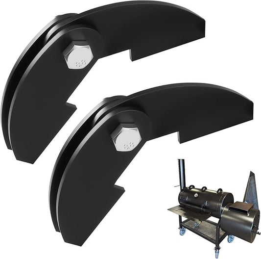 2 Pcs 8 x 2 1/4" Large Heavy Duty BBQ Smoker Hinge, Compatible with Burn Shop BBQ Smoker Hinge Doors, Fit for 3/16" Plate Steel, with Bolt, Nut, Washers