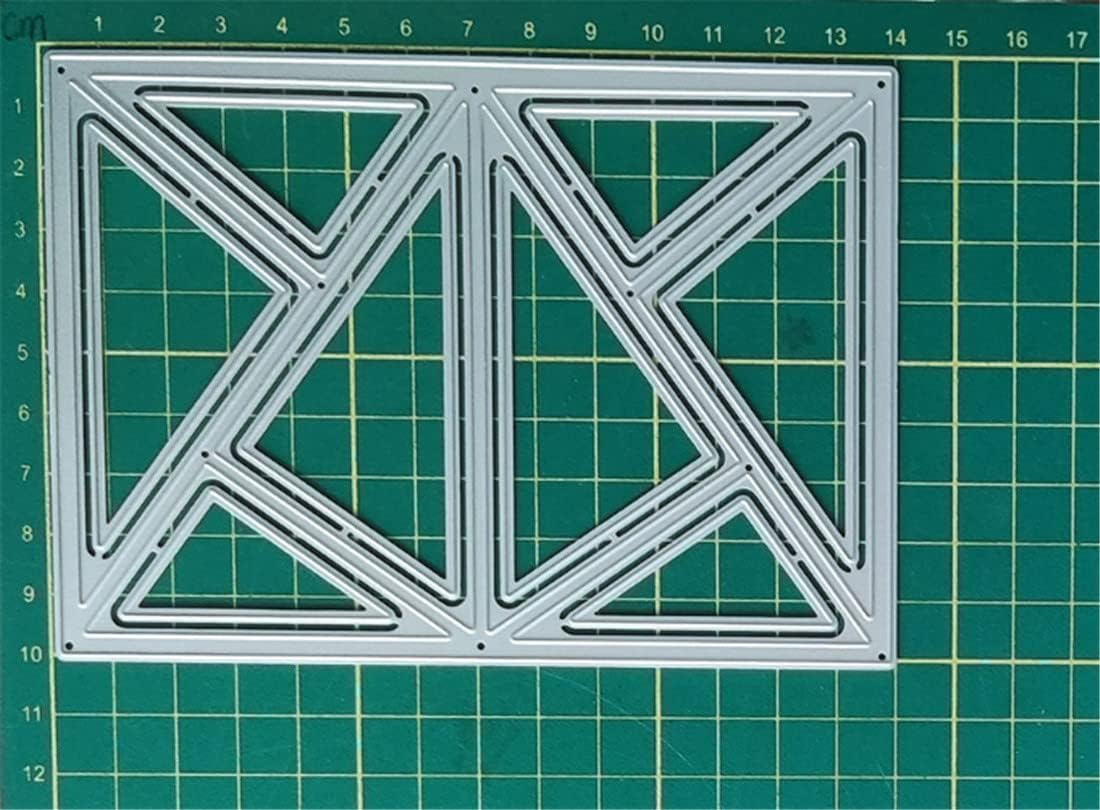 Mvchifay Cutting Dies for Card Making Metal Die-Cuts Scrapbooking Tool Hollow Frame DIY Craft Punch Template Embossing for Paper Album Decor (Big Triangle Rectangle frame-10.1x14cm)
