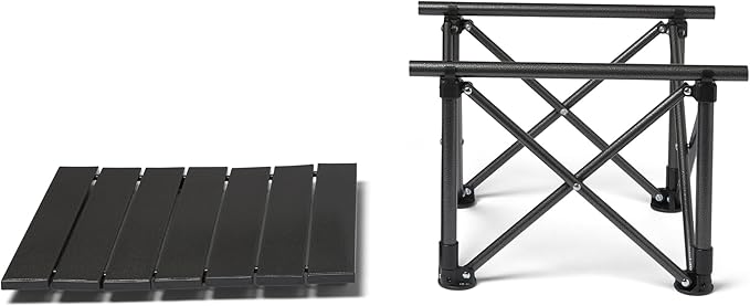 Amazon Basics Camping Table, Small, Folding, Camping Essentials, Black