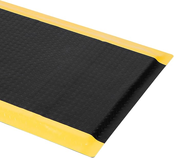 3 x 5 FT Anti Fatigue Mats Industrial 15/16 Inch Thick Soft Sponge Ergonomic Mat Durable Heavy Duty Diamond Plate Work Mat for Standing Non Slip Industrial Grade Floor Mat for Leg & Back Pain