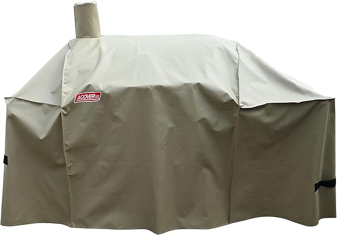 Smoker Grill Cover Sized for Char-Griller Charcoal Grill 2190 and 2197 Heavy Duty Waterproof Patio 600D Canvas Barbeque BBQ Grill Cover G21623(Brown)