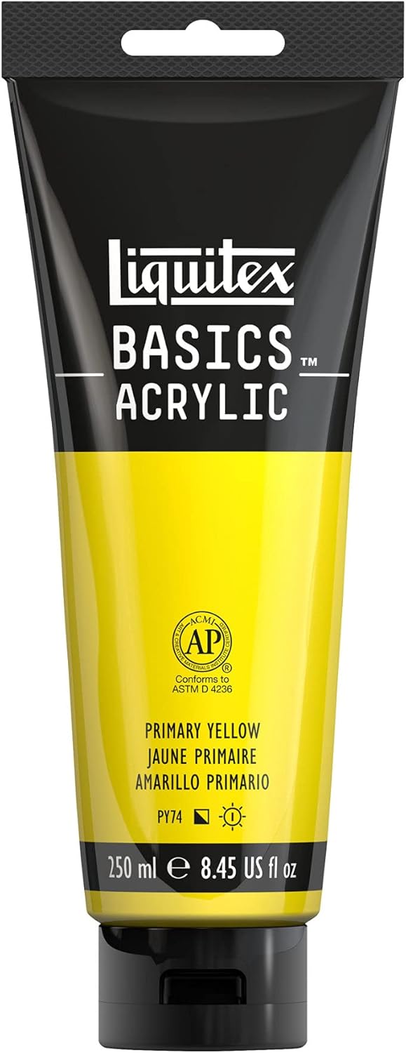 Liquitex BASICS Acrylic Paint, 250ml (8.45-oz) Tube, Primary Yellow