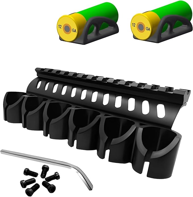 Gotical – Quick Detach Saddle Side 12 Gauge 6 Round Shell Holder Carrier Plate Carrier Kit Mossberg 500/590 Side Saddle & Durable