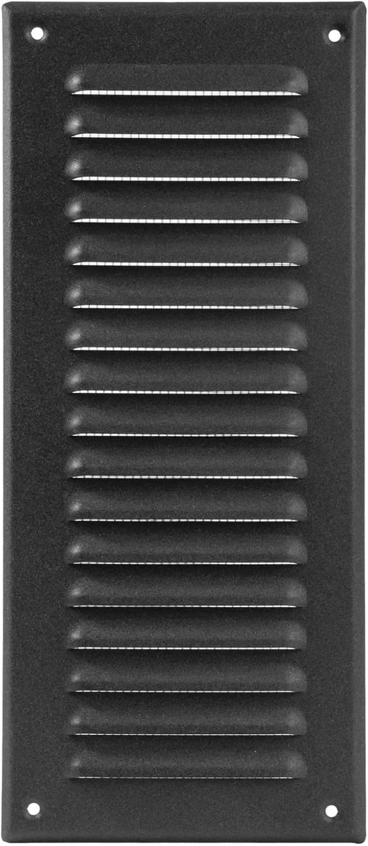 Square Ventilation Grille / 3" x 10" Inch Inside Measurement/Black Metal Air Vent Louver - Inside/Outside use / 5" x 11.5" Inch Outer Measurement