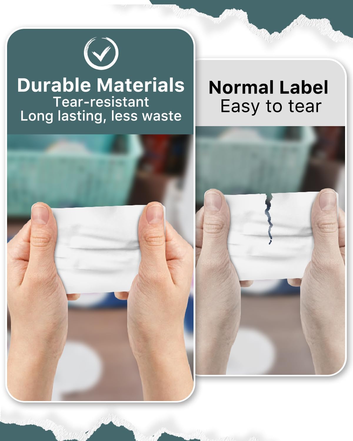 iEager 3" x 2" Thermal Labels, Rectangle Thermal Printer Stickers, Self-Adhesive Durable Sticker with Perforation Line, 500 Labels/Roll, White