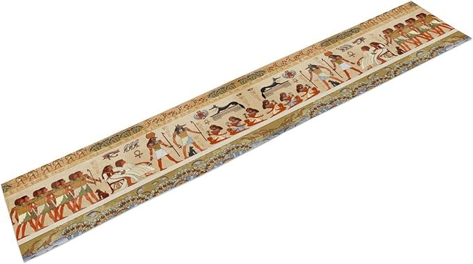 Egypt Table Runner, Mystery Element Ancient Egyptian Culture Gods Print Table Runner for Kitchen Dining Table Home Party 13x60in