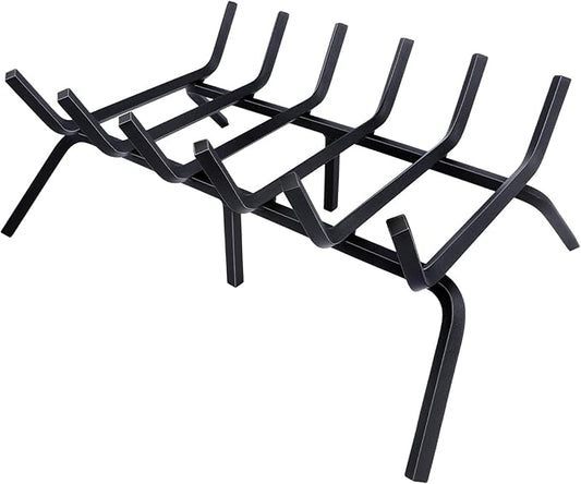 Fireplace Grate,Fireplace Log Holder,21 inch-high Heavy Duty Solid Cast Iron FIrewood Log Burning Rack for Inside The Fireplace Accessories Outood Fire Pit Kindling Fireplace Tools