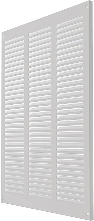Repa Market 2-Pack 12x12 Inch Air Vent Cover/White Galvanized Steel Louvered Grill Cover with Mesh Screen/Wall or Ceiling Vent/Durable Flush Mount HVAC Register for Indoor and Outdoor Ventilation