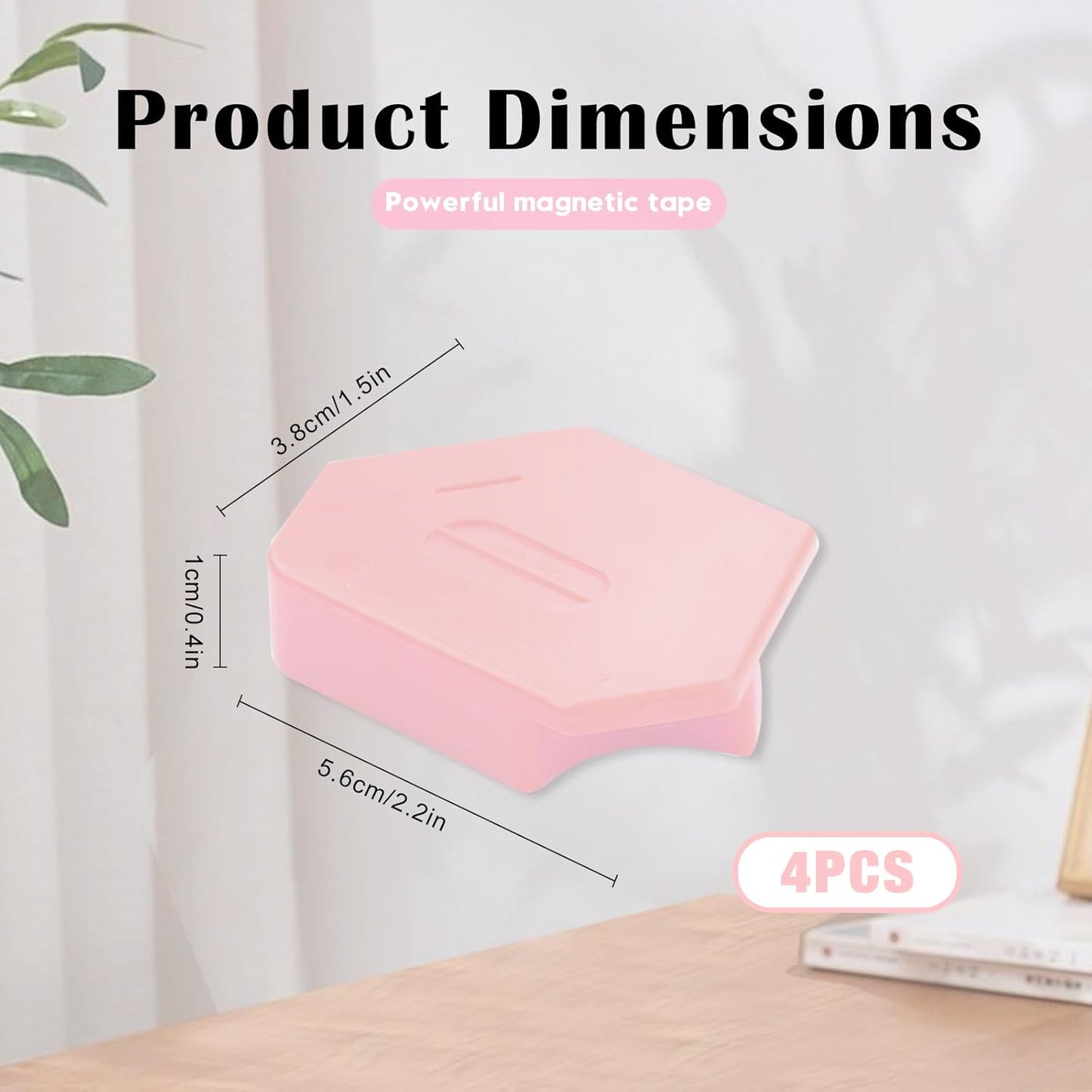 Pcmursal 4 Pieces Magnetic Seam Guide for Sewing Machine, Upgraded Multi-Purpose Tool Polygonal Magnetic Seam Guide with Scale, Sewing Supplies and Accessories (Pink)