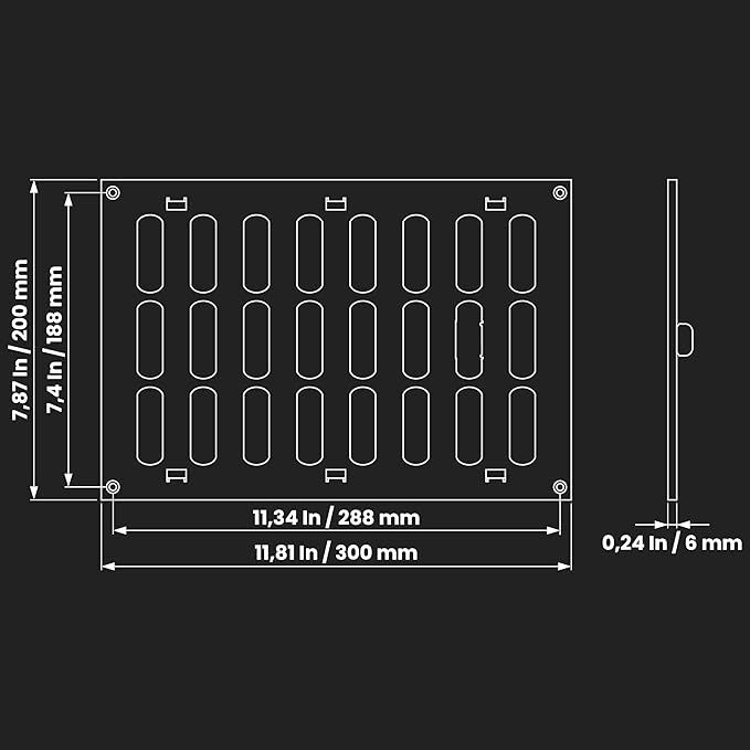 Repa Market 12" x 8" Inch (Outer Dimensions) White Adjustable Air Vent Cover - Galvanized Steel HVAC Air Vent Register - Heating, Cooling Toe Kick Vent Cover - Wall, Ceiling Return, Intake Air Grille