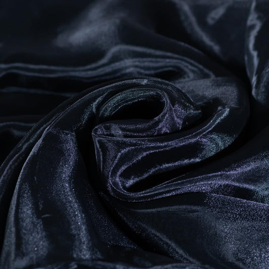 Fynite Black Organza Fabric by The Yard | 1 Yard Long | 44" Wide | Bridal Soft Sheer Organza Tulle for DIY Wedding Dress Fashion Craft Decorations